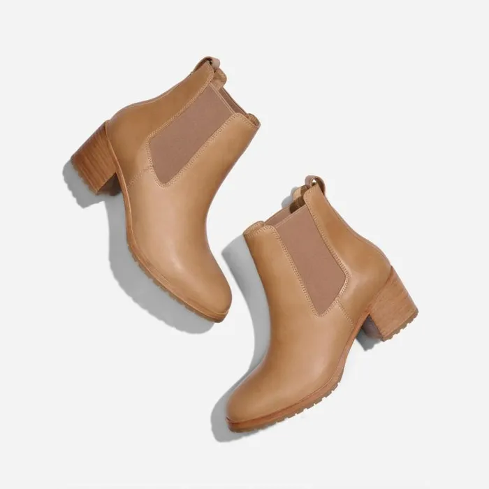 Nisolo Heels Women Ana GoTo Heeled Chelsea Boot Almond Nisolo Heels Women Ana GoTo Heeled Chelsea Boot Almond