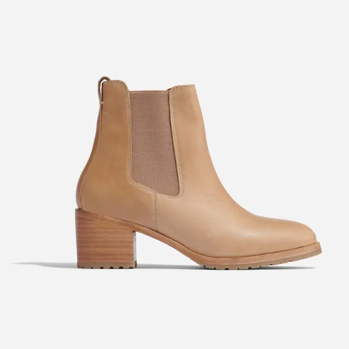 Nisolo Heels Women Ana GoTo Heeled Chelsea Boot Almond Nisolo Heels Women Ana GoTo Heeled Chelsea Boot Almond