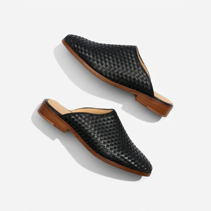 Nisolo Loafers and Mules Women Ama Woven Mule Woven Black Nisolo Loafers and Mules Women Ama Woven Mule Woven Black