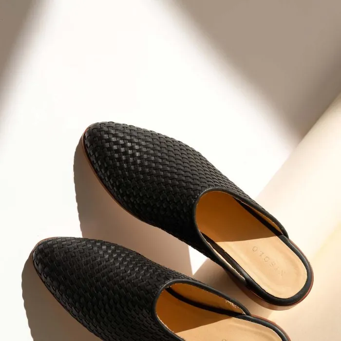 Nisolo Loafers and Mules Women Ama Woven Mule Woven Black Nisolo Loafers and Mules Women Ama Woven Mule Woven Black