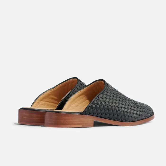 Nisolo Loafers and Mules Women Ama Woven Mule Woven Black Nisolo Loafers and Mules Women Ama Woven Mule Woven Black
