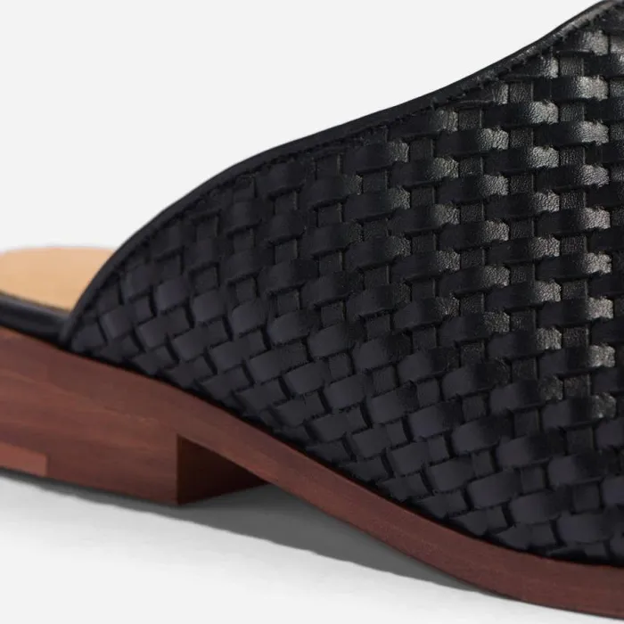 Nisolo Loafers and Mules Women Ama Woven Mule Woven Black Nisolo Loafers and Mules Women Ama Woven Mule Woven Black