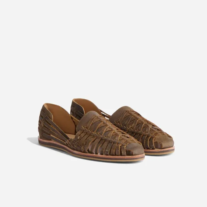Nisolo Oxfords and Loafers Men Huarache Sandal Waxed Brown