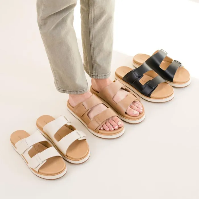 Nisolo Sandals Women Ella Flatform Slide Almond Nisolo Sandals Women Ella Flatform Slide Almond