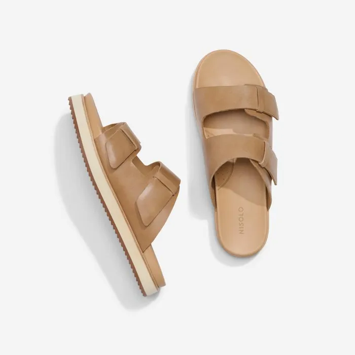 Nisolo Sandals Women Ella Flatform Slide Almond Nisolo Sandals Women Ella Flatform Slide Almond
