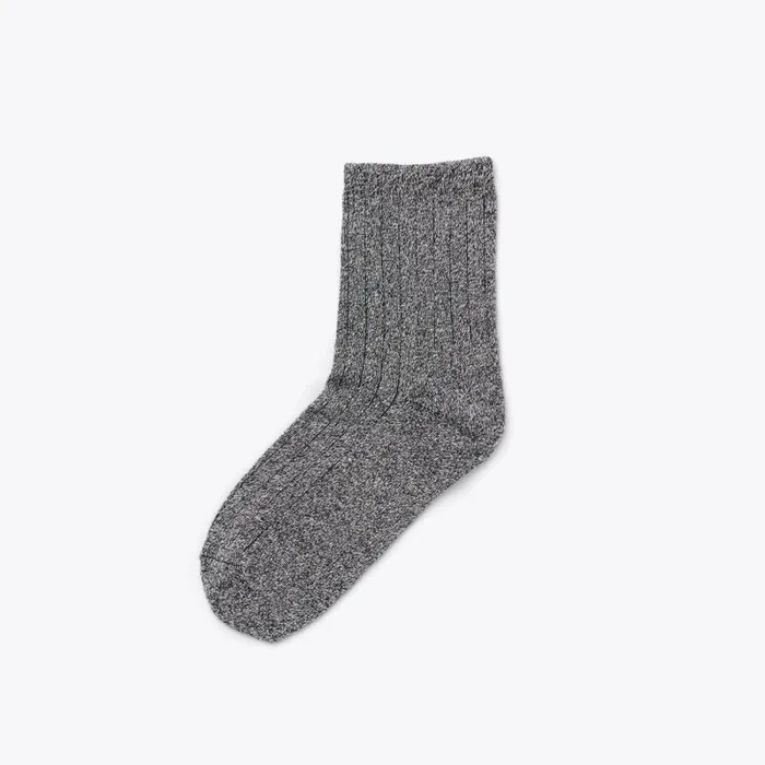 Nisolo Socks Men Cotton Mid Sock Heather Black Marl Nisolo Socks Men Cotton Mid Sock Heather Black Marl
