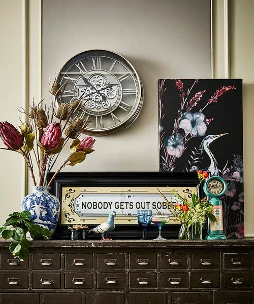 Nobody Gets Out Sober Framed Mirror Sign Black Home Accessories Joebrowns Homeware