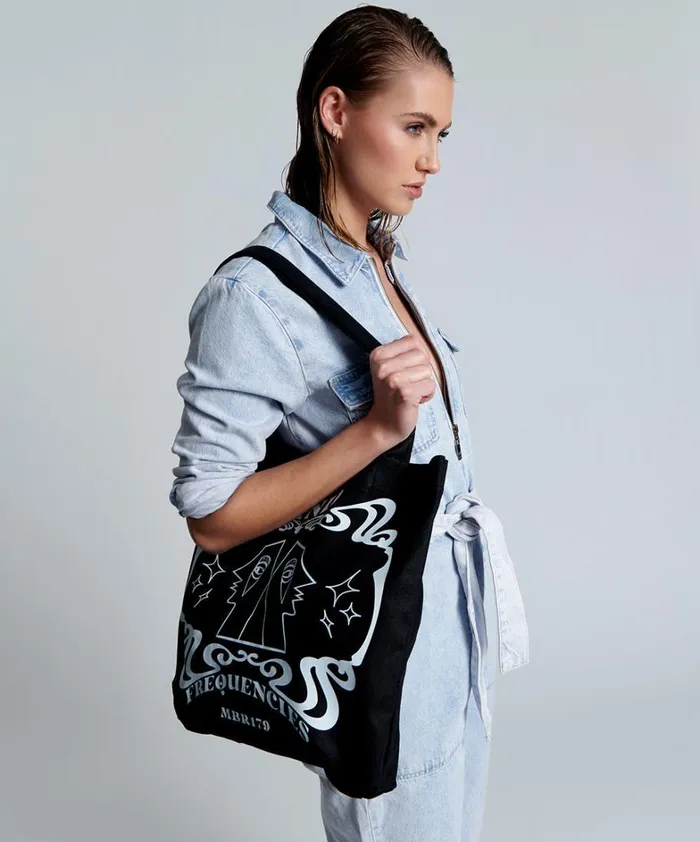 One Teaspoon Bags MIND FREQUENCIES MOBLACK TOTE BAG 8211 Women