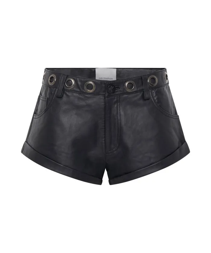One Teaspoon Bottoms BLACK HEARTBREAK HOTEL LEATHER BANDITS 8211 Women One Teaspoon Bottoms BLACK HEARTBREAK HOTEL LEATHER BANDITS 8211 Women