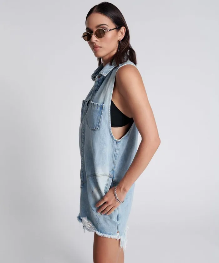 One Teaspoon Denim Dresses BEST BLUE ARTISTE BRAXTON DRESS 8211 Women One Teaspoon Denim Dresses BEST BLUE ARTISTE BRAXTON DRESS 8211 Women