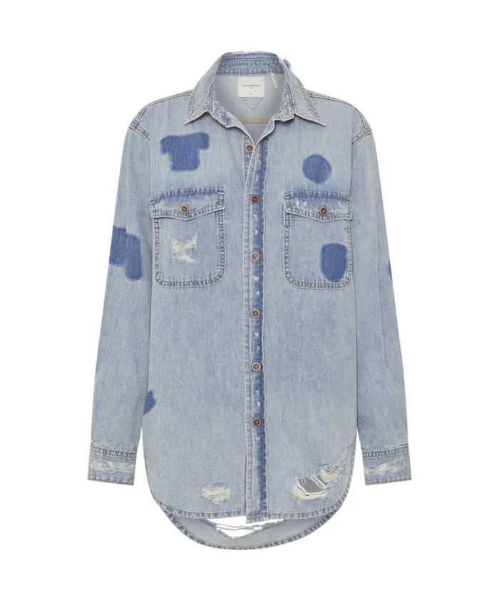 One Teaspoon Denim Shirts HENDRIXE PATCHED EVERYDAY DENIM SHIRT 8211 Women