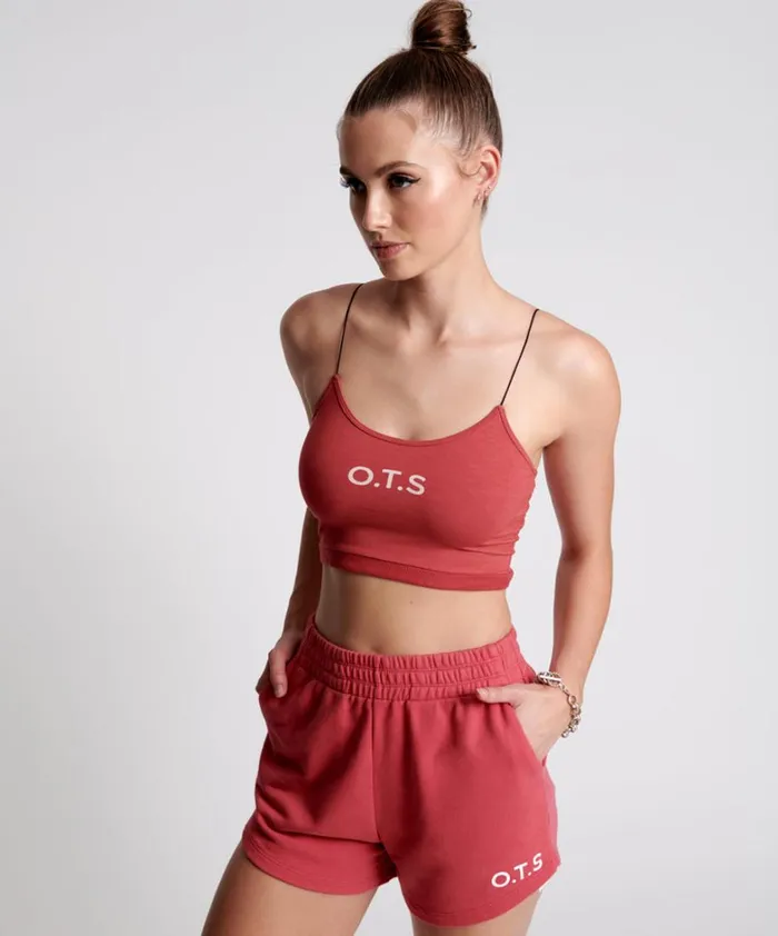 One Teaspoon Intimates OTS PINK BOXER CROP BRALETTE 8211 Women