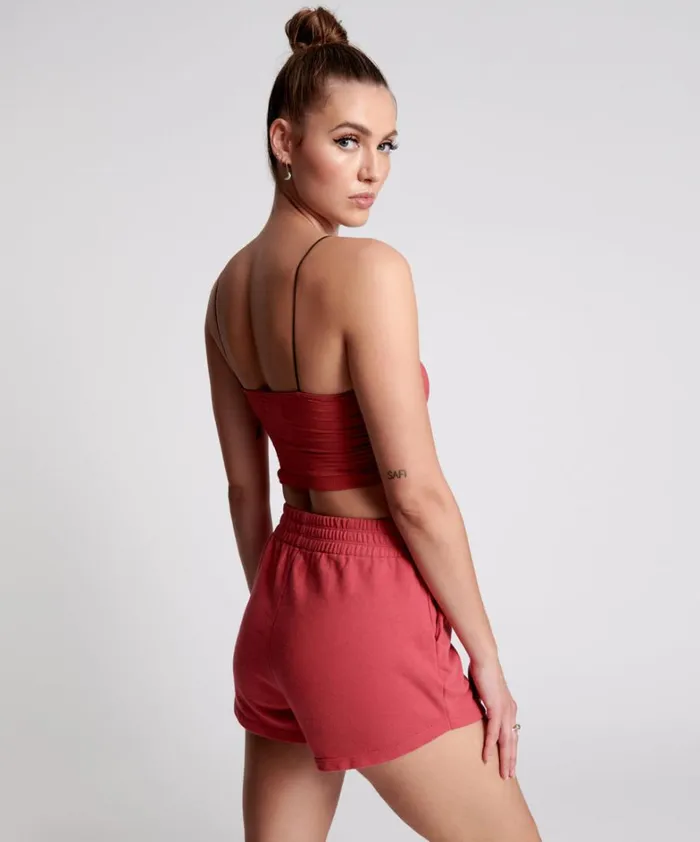 One Teaspoon Intimates OTS PINK BOXER CROP BRALETTE 8211 Women