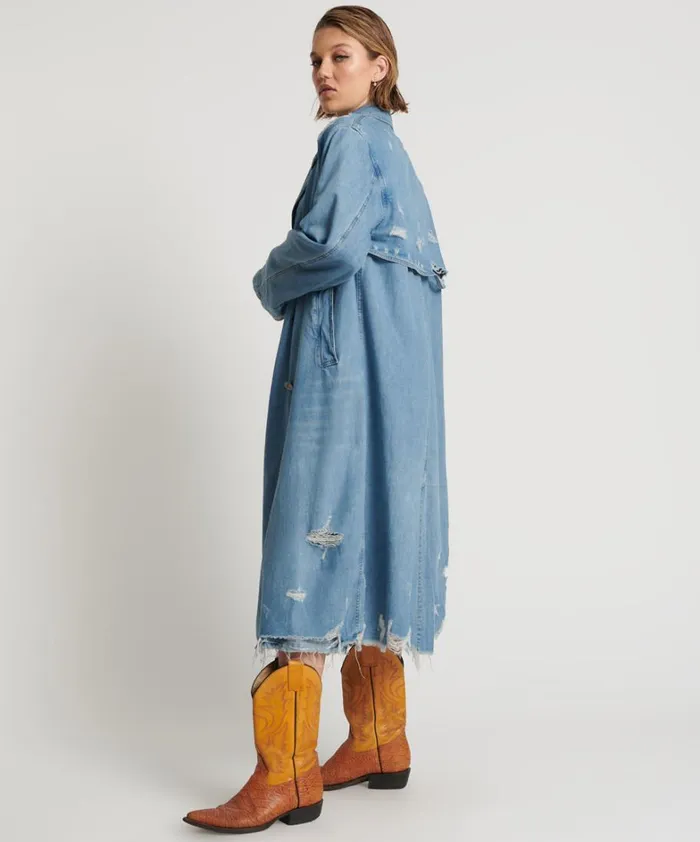 One Teaspoon Jackets PACIFICA DENIM TRENCH COAT 8211 Women One Teaspoon Jackets PACIFICA DENIM TRENCH COAT 8211 Women