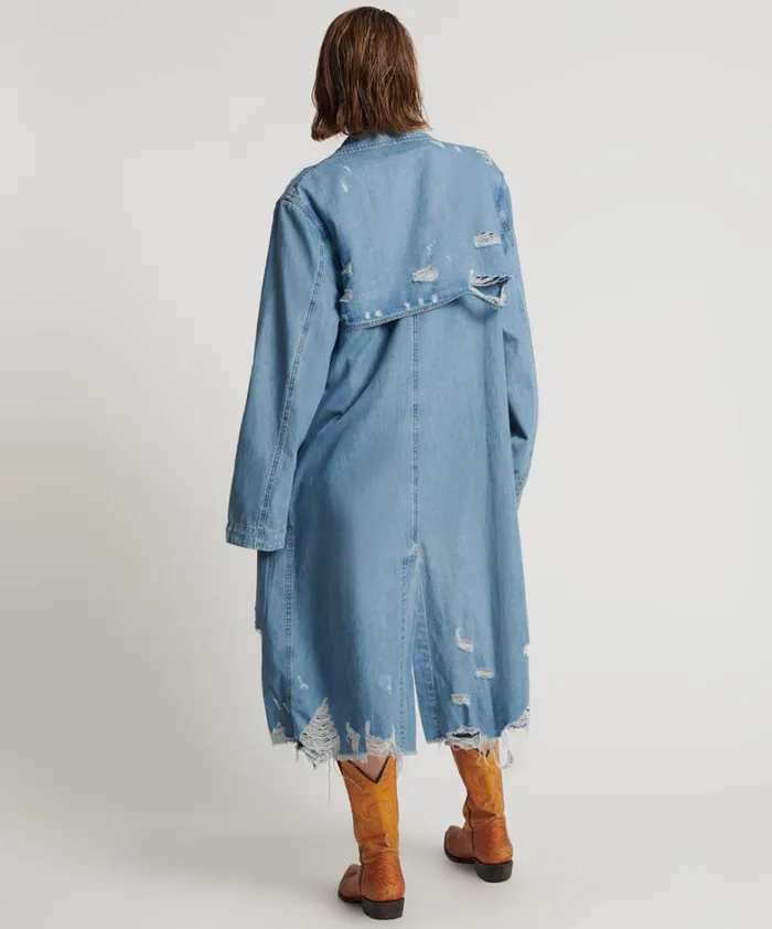 One Teaspoon Jackets PACIFICA DENIM TRENCH COAT 8211 Women One Teaspoon Jackets PACIFICA DENIM TRENCH COAT 8211 Women
