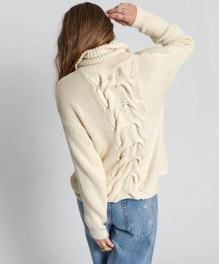 One Teaspoon Knitwear POISON CABLE KNIT SWEATER CREAM 8211 Women