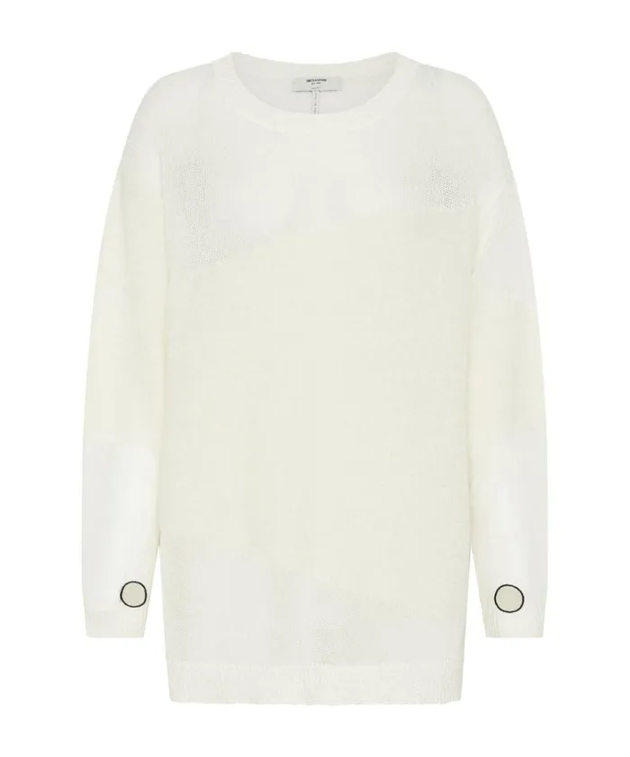 One Teaspoon Knitwear SHATTERED CREW KNIT SWEATER WHITE 8211 Women