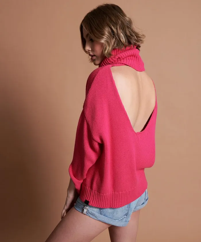 One Teaspoon Knitwear WINONA BACKLESS SWEATER PINK 8211 Women