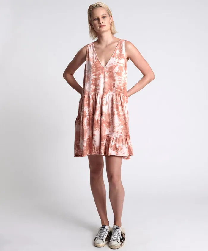 One Teaspoon Mini Dresses GYPSY TIE DYE SMOKE JERSEY DRESS 8211 Women