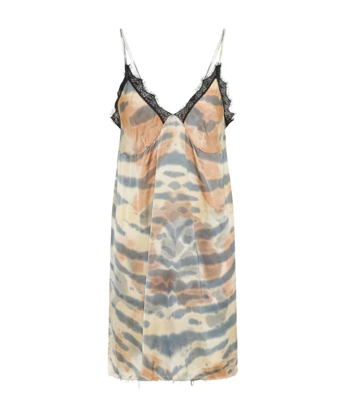 One Teaspoon Mini Dresses HAND PAINTED DATE NIGHT SATIN SLIP DRESS 8211 Women