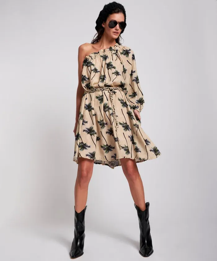 One Teaspoon Mini Dresses SAMOA ISLANDS SUSTAINABLE TENCEL ROAMER DRESS 8211 Women