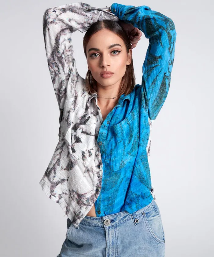 One Teaspoon Shirts HAND PRINTED CHROMATIC SHIRT 8211 Women