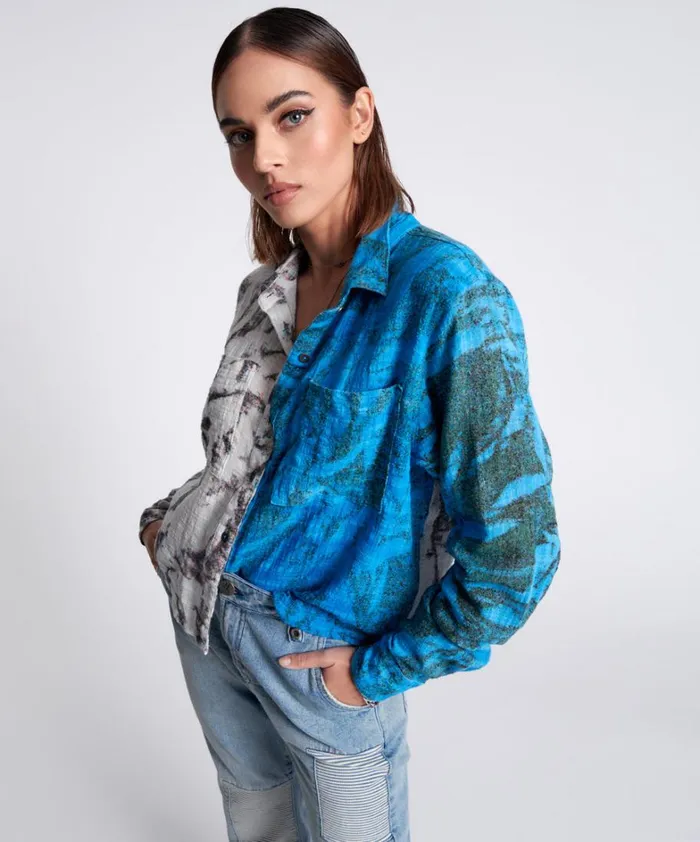 One Teaspoon Shirts HAND PRINTED CHROMATIC SHIRT 8211 Women