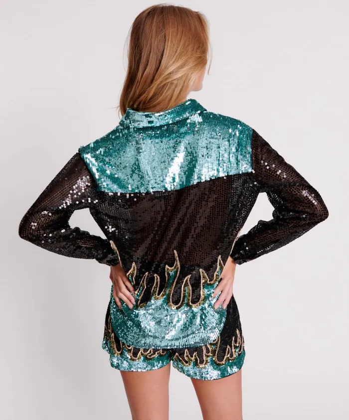 One Teaspoon Shirts ON FIRE HAND SEQUIN WESTERN SHIRT 8211 Women