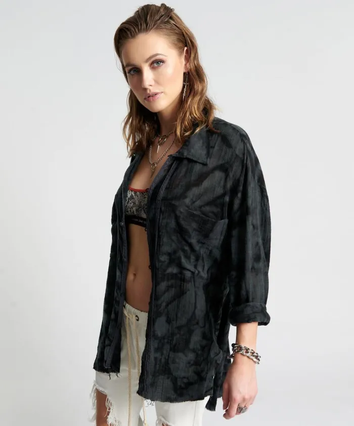One Teaspoon Shirts RESONANCE MUSLIN LONGLINE SHIRT 8211 Women One Teaspoon Shirts RESONANCE MUSLIN LONGLINE SHIRT 8211 Women