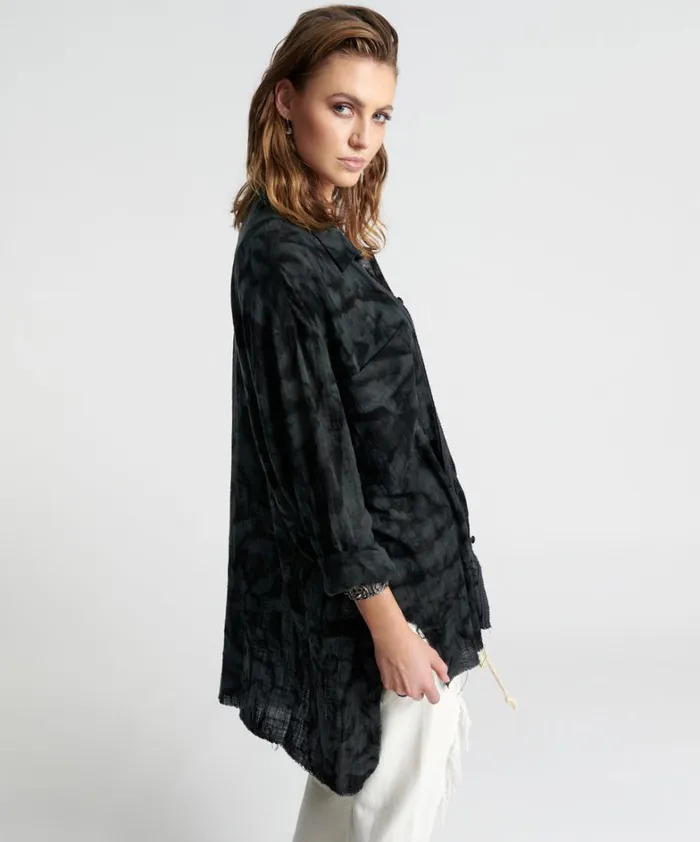 One Teaspoon Shirts RESONANCE MUSLIN LONGLINE SHIRT 8211 Women One Teaspoon Shirts RESONANCE MUSLIN LONGLINE SHIRT 8211 Women