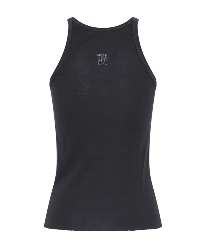 One Teaspoon Tees and Tanks BLACK ONE TEASPOON FINE RIB SINGLET 8211 Women
