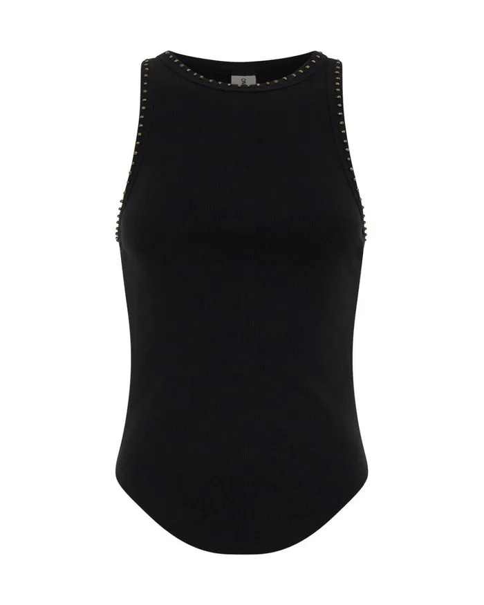 One Teaspoon Tees and Tanks HAND BEADED RAMONE TANK 8211 Women One Teaspoon Tees and Tanks HAND BEADED RAMONE TANK 8211 Women