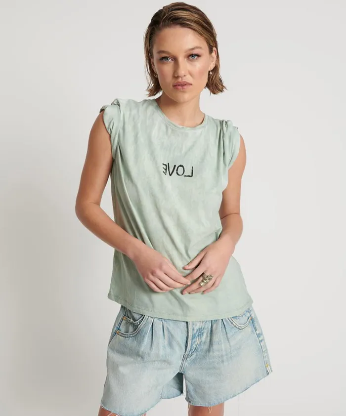 One Teaspoon Tees and Tanks LOVE STAINED CREW TEE 8211 Women