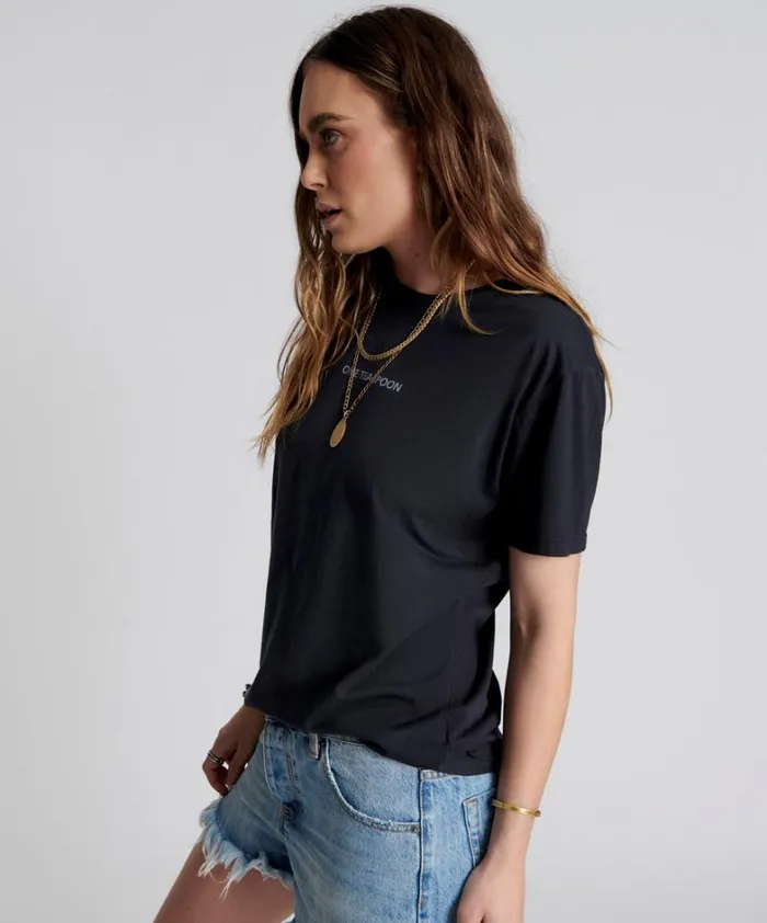 One Teaspoon Tees and Tanks ONE TEASPOON LOGO CREW NECK TEE BLACK 8211 Women One Teaspoon Tees and Tanks ONE TEASPOON LOGO CREW NECK TEE BLACK 8211 Women