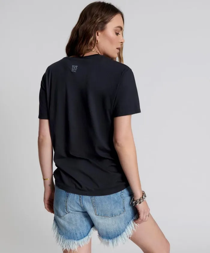 One Teaspoon Tees and Tanks ONE TEASPOON LOGO CREW NECK TEE BLACK 8211 Women One Teaspoon Tees and Tanks ONE TEASPOON LOGO CREW NECK TEE BLACK 8211 Women