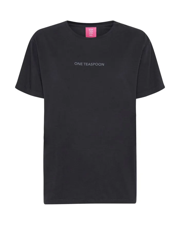 One Teaspoon Tees and Tanks ONE TEASPOON LOGO CREW NECK TEE BLACK 8211 Women One Teaspoon Tees and Tanks ONE TEASPOON LOGO CREW NECK TEE BLACK 8211 Women