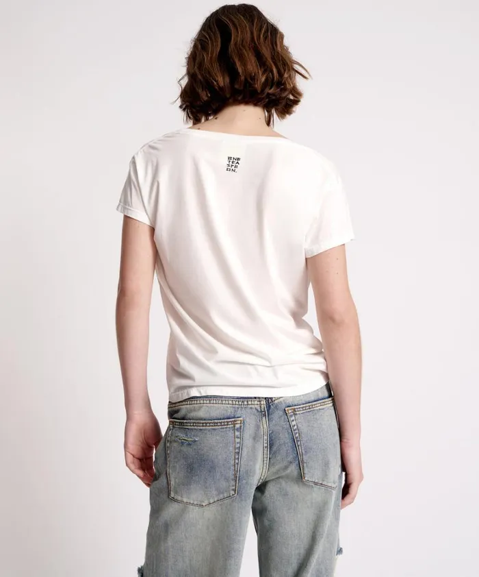 One Teaspoon Tees and Tanks ONE TEASPOON ORGANIC SCOOP NECK BASIC TEE WHITE 8211 Women One Teaspoon Tees and Tanks ONE TEASPOON ORGANIC SCOOP NECK BASIC TEE WHITE 8211 Women