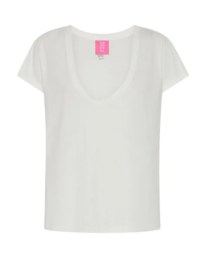 One Teaspoon Tees and Tanks ONE TEASPOON ORGANIC SCOOP NECK BASIC TEE WHITE 8211 Women One Teaspoon Tees and Tanks ONE TEASPOON ORGANIC SCOOP NECK BASIC TEE WHITE 8211 Women