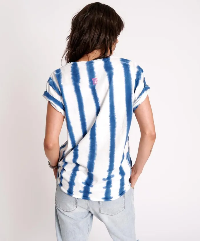 One Teaspoon Tees and Tanks ORGANIC HAND PAINTED STRIPE UNISEX TEE 8211 Women