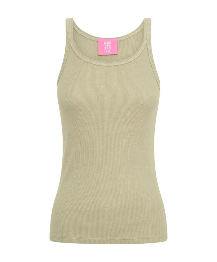 One Teaspoon Tees and Tanks SAGE GREEN BAMBOO LOGO SINGLET 8211 Women