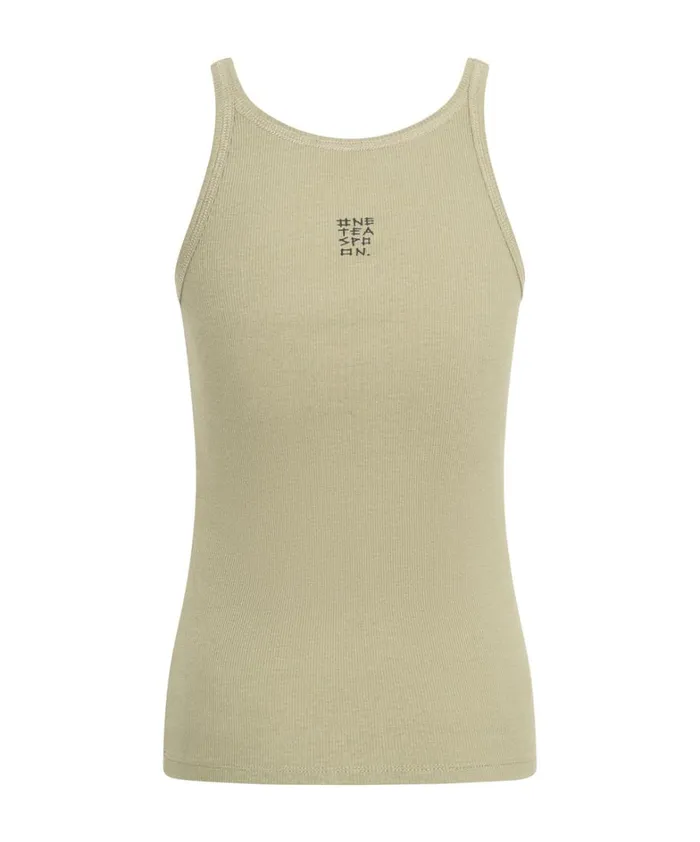 One Teaspoon Tees and Tanks SAGE GREEN BAMBOO LOGO SINGLET 8211 Women