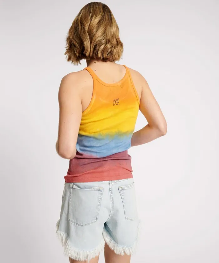 One Teaspoon Tees and Tanks SUNSET STRIPE RIB SINGLET 8211 Women