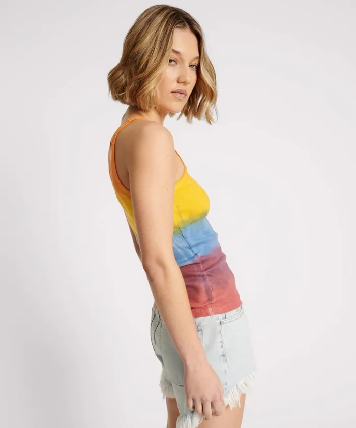 One Teaspoon Tees and Tanks SUNSET STRIPE RIB SINGLET 8211 Women