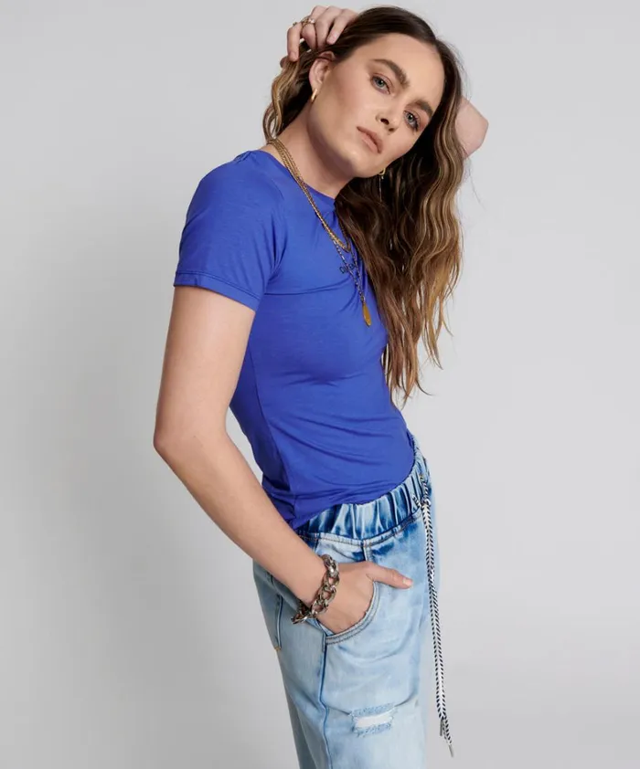 One Teaspoon Tees and Tanks VIOLET LOGO FITTED TEE 8211 Women