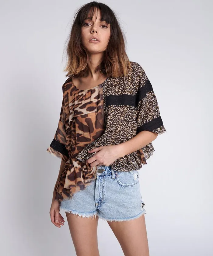 One Teaspoon Tops ANIMAL NIGHT DANCE TOP 8211 Women