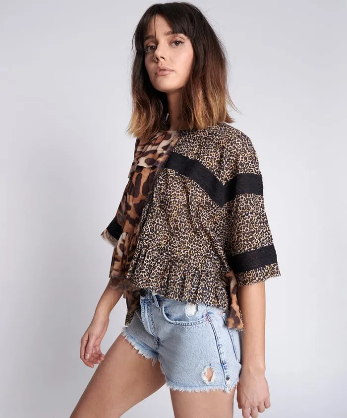 One Teaspoon Tops ANIMAL NIGHT DANCE TOP 8211 Women One Teaspoon Tops ANIMAL NIGHT DANCE TOP 8211 Women