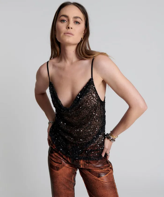 One Teaspoon Tops STELLAR HAND BEADED CAMI 8211 Women