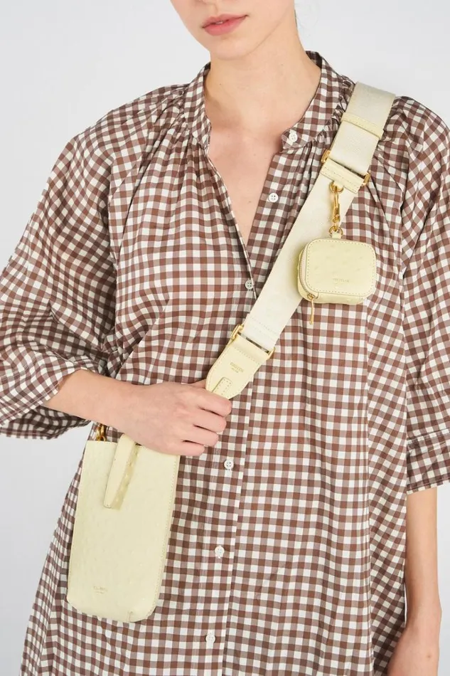 Oroton Bag Straps Accessories Fife Webbing Strap Lemon Butter