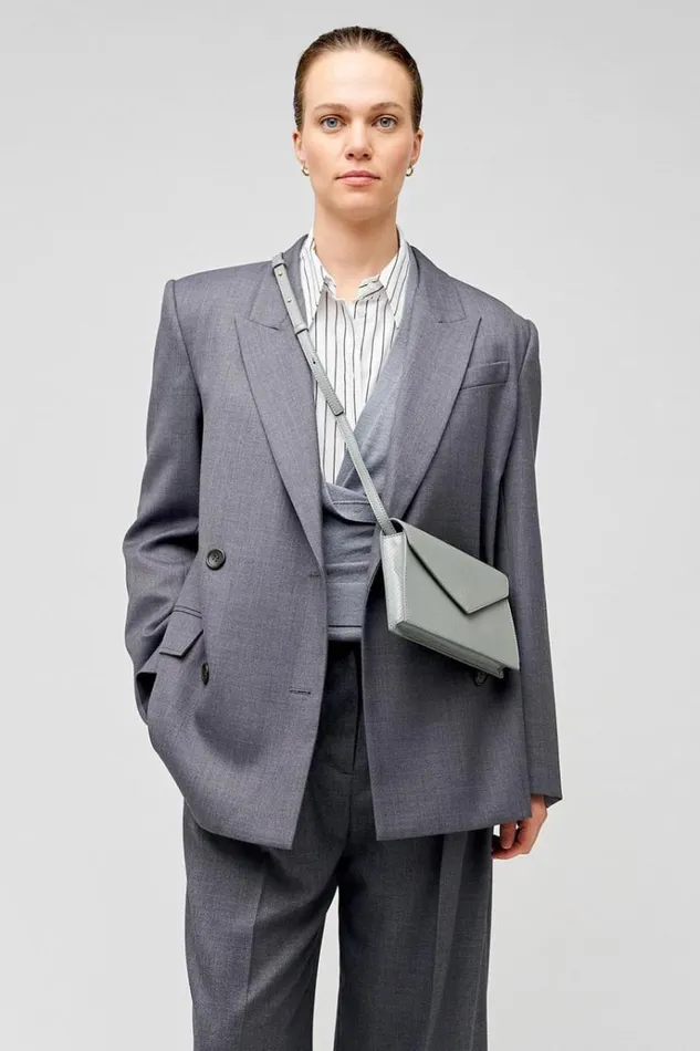 Oroton Clutches Women Mia Texture Clutch Grey Flannel