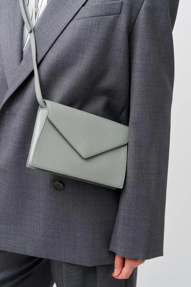 Oroton Clutches Women Mia Texture Clutch Grey Flannel